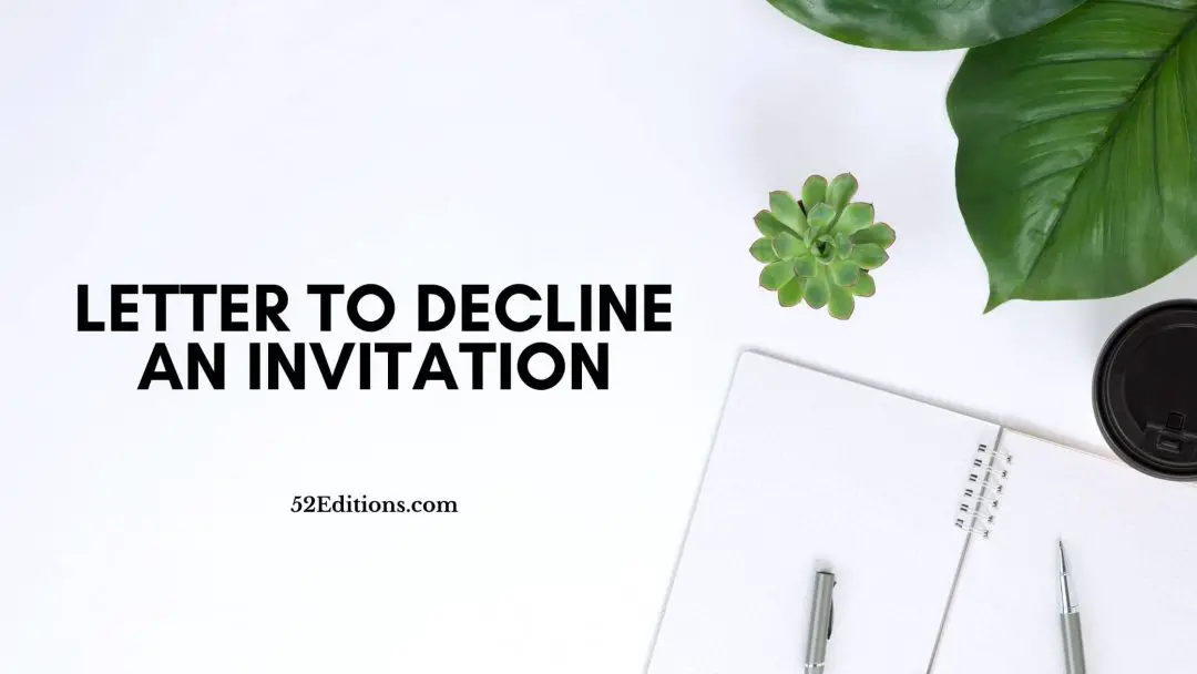 Letter To Decline an Invitation // Get FREE Letter Templates (Print or