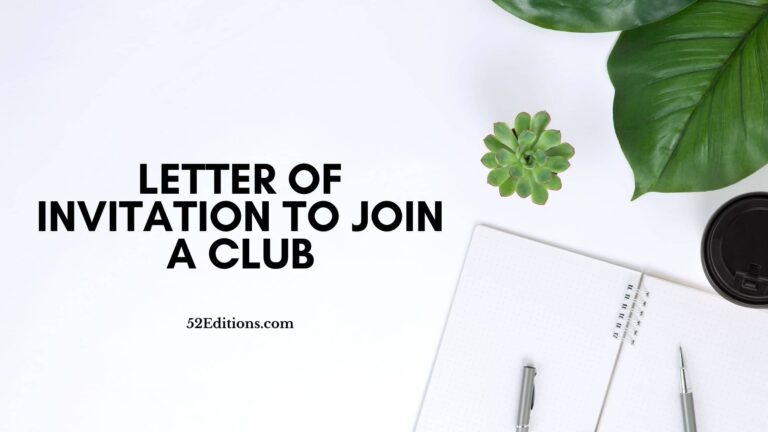 Letter of Invitation To Join a Club // Get FREE Letter Templates (Print