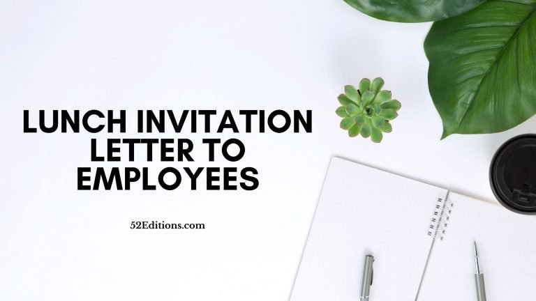 Lunch Invitation Letter To Employees