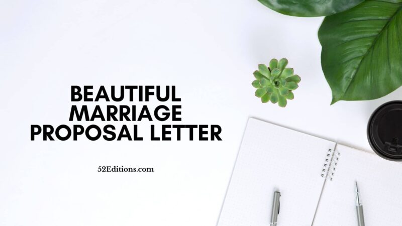 Beautiful Marriage Proposal Letter (Sample) // Get FREE Letter