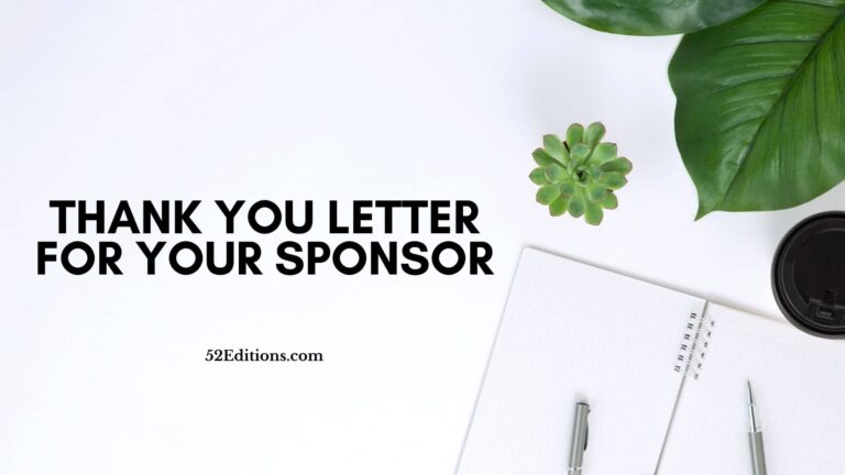 Thank You Letter For Your Sponsor