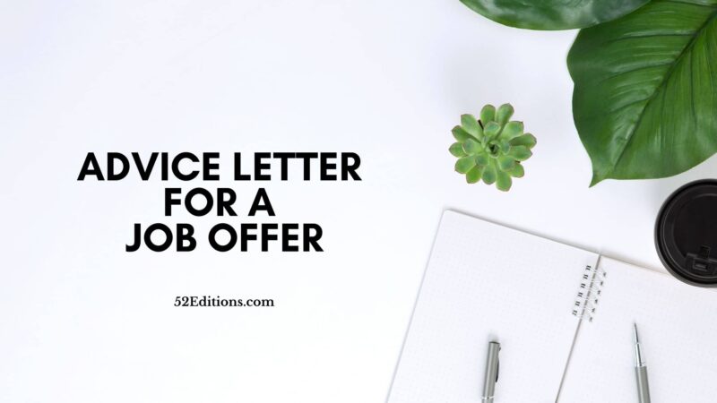 Advice Letter For A Job Offer (Sample) // Get FREE Letter Templates ...