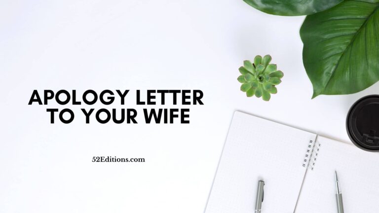 Apology Letter To Your Wife