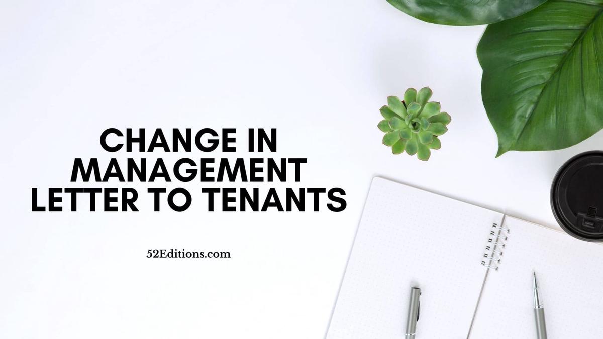 Change in Management Letter To Tenants