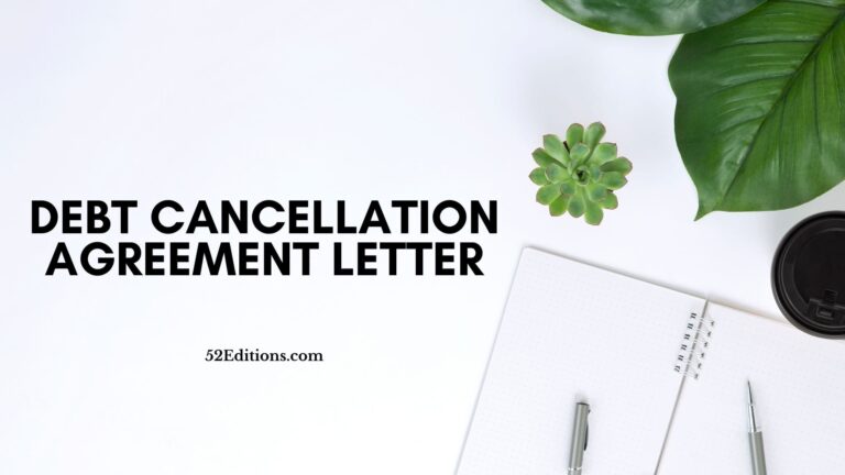 Debt Cancellation Agreement Letter