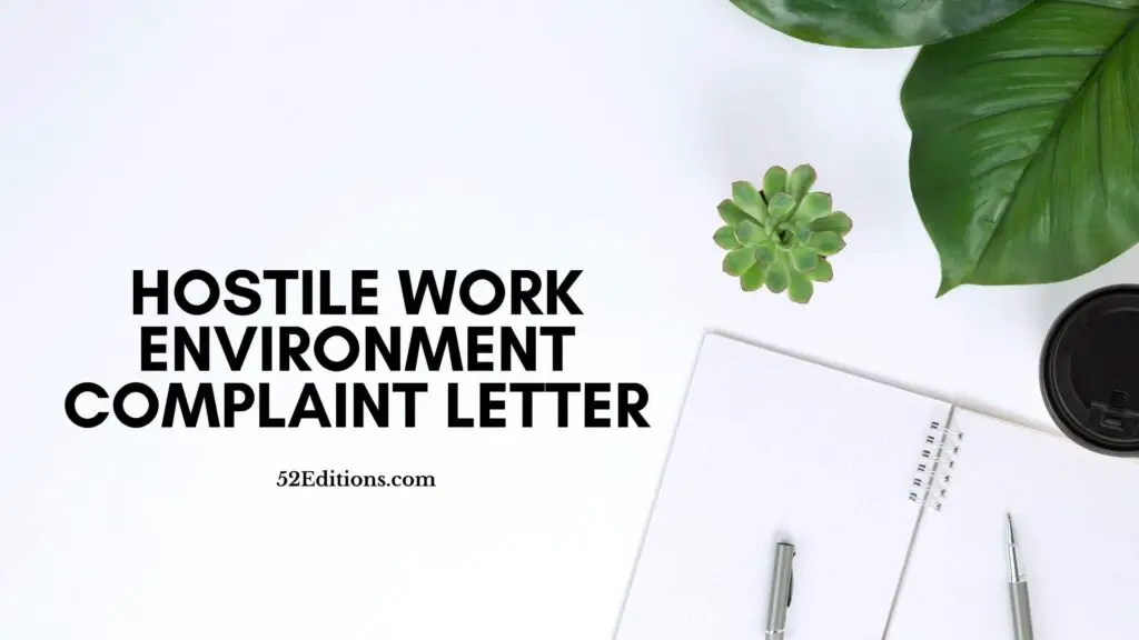 Hostile Work Environment Complaint Letter // Get FREE Letter Templates