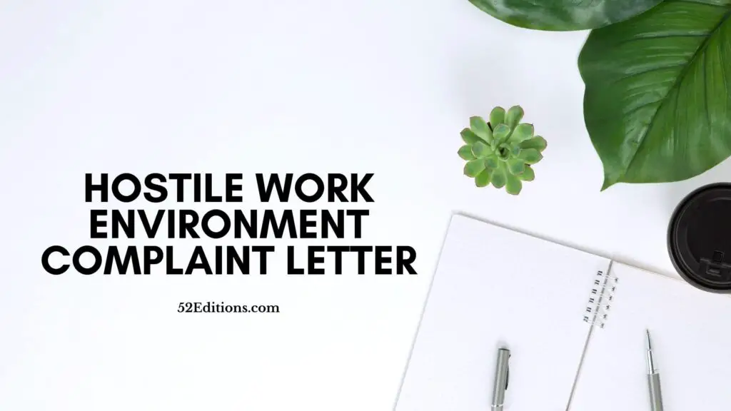 Hostile Work Environment Complaint Letter Get FREE Letter Templates 