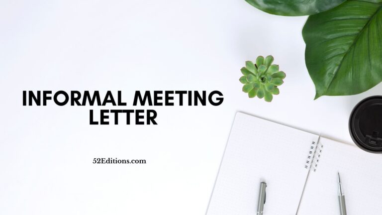Informal Meeting Letter
