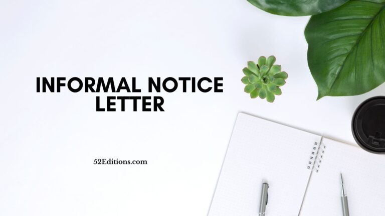 Informal Notice Letter