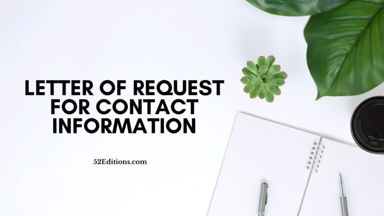 Letter of Request for Contact Information